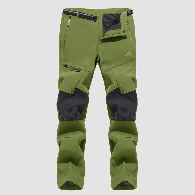 Men's Water-Resistant Fleece-Lined Ski Pants with 4 Zip Pockets - Ultimate Comfort & Warmth for Winter Sports