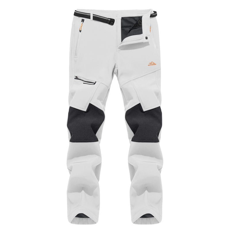 Men's Water-Resistant Fleece-Lined Ski Pants with 4 Zip Pockets - Ultimate Comfort & Warmth for Winter Sports