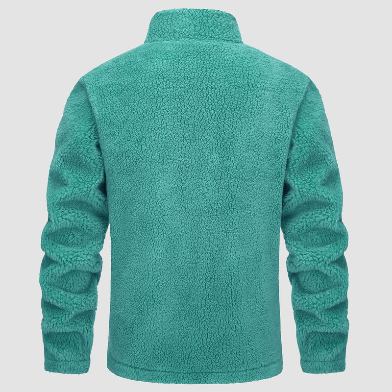 Men's Fluffy Sherpa Fleece Jacket - Full Zip Casual Winter Outerwear for Ultimate Warmth and Comfort