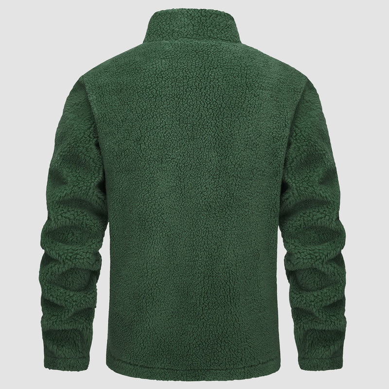 Men's Fluffy Sherpa Fleece Jacket - Full Zip Casual Winter Outerwear for Ultimate Warmth and Comfort