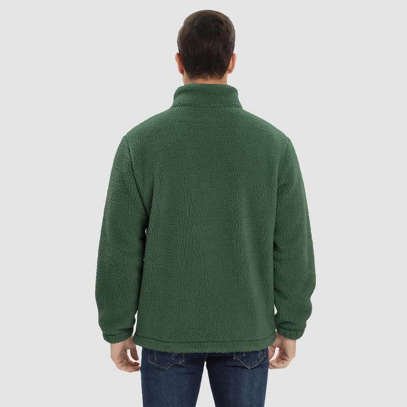 Men's Fluffy Sherpa Fleece Jacket - Full Zip Casual Winter Outerwear for Ultimate Warmth and Comfort