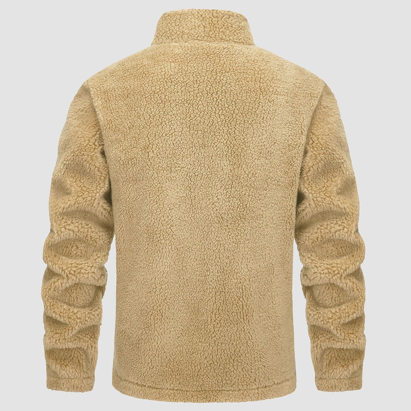 Men's Fluffy Sherpa Fleece Jacket - Full Zip Casual Winter Outerwear for Ultimate Warmth and Comfort