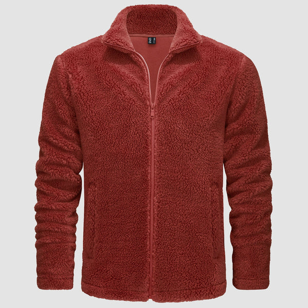 Men's Fluffy Sherpa Fleece Jacket - Full Zip Casual Winter Outerwear for Ultimate Warmth and Comfort