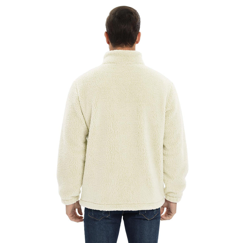 Men's Fluffy Sherpa Fleece Jacket - Full Zip Casual Winter Outerwear for Ultimate Warmth and Comfort