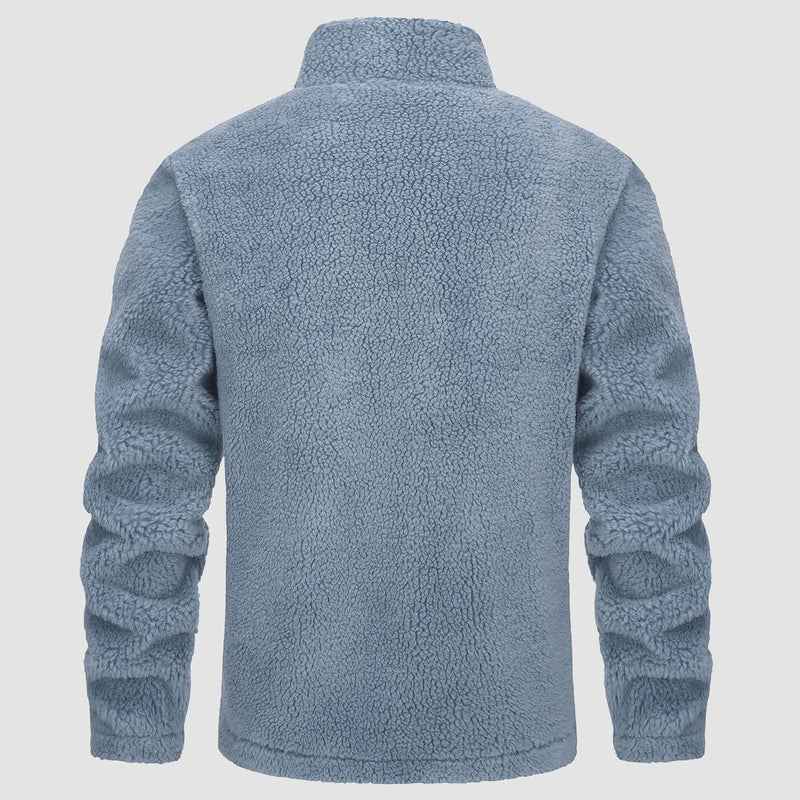 Men's Fluffy Sherpa Fleece Jacket - Full Zip Casual Winter Outerwear for Ultimate Warmth and Comfort
