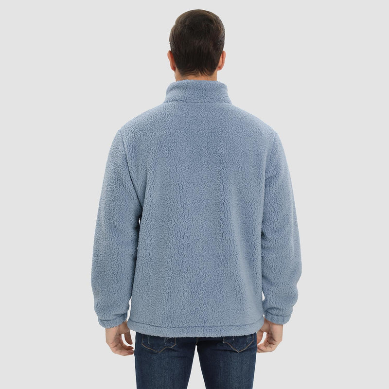 Men's Fluffy Sherpa Fleece Jacket - Full Zip Casual Winter Outerwear for Ultimate Warmth and Comfort