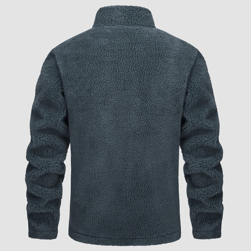 Men's Fluffy Sherpa Fleece Jacket - Full Zip Casual Winter Outerwear for Ultimate Warmth and Comfort