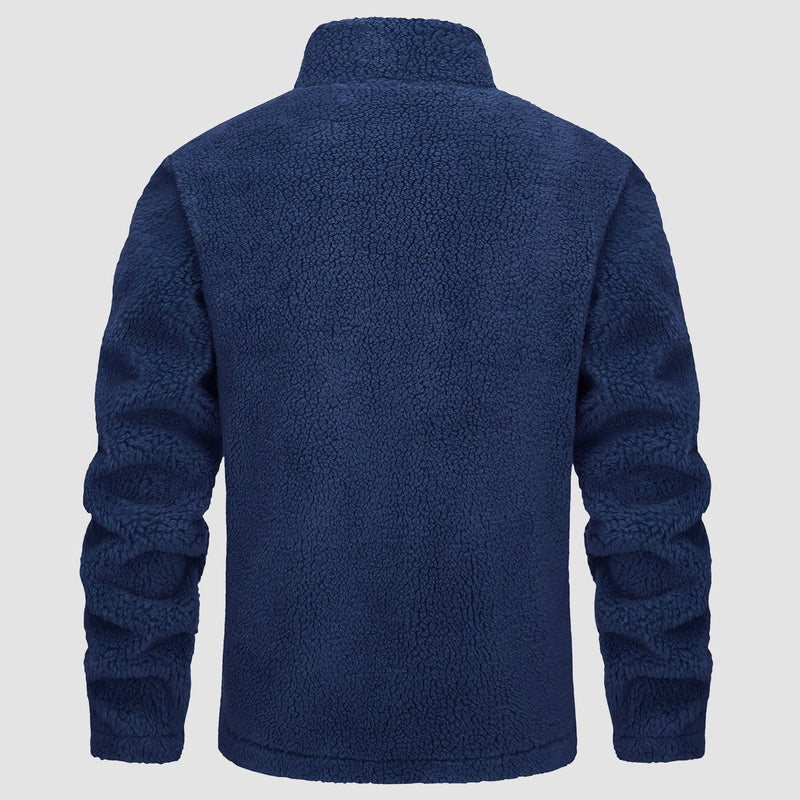 Men's Fluffy Sherpa Fleece Jacket - Full Zip Casual Winter Outerwear for Ultimate Warmth and Comfort