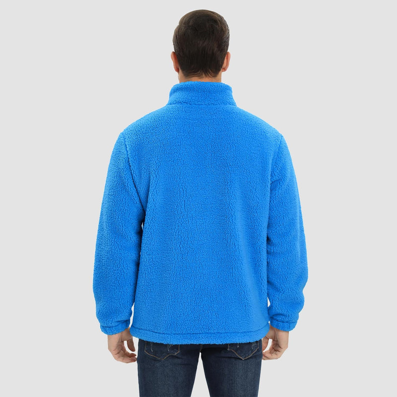 Men's Fluffy Sherpa Fleece Jacket - Full Zip Casual Winter Outerwear for Ultimate Warmth and Comfort