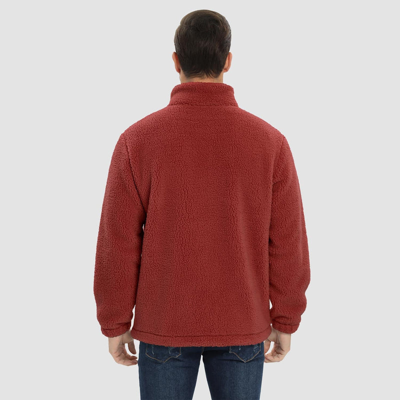 Men's Fluffy Sherpa Fleece Jacket - Full Zip Casual Winter Outerwear for Ultimate Warmth and Comfort