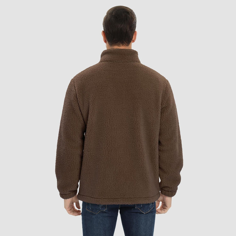 Men's Fluffy Sherpa Fleece Jacket - Full Zip Casual Winter Outerwear for Ultimate Warmth and Comfort