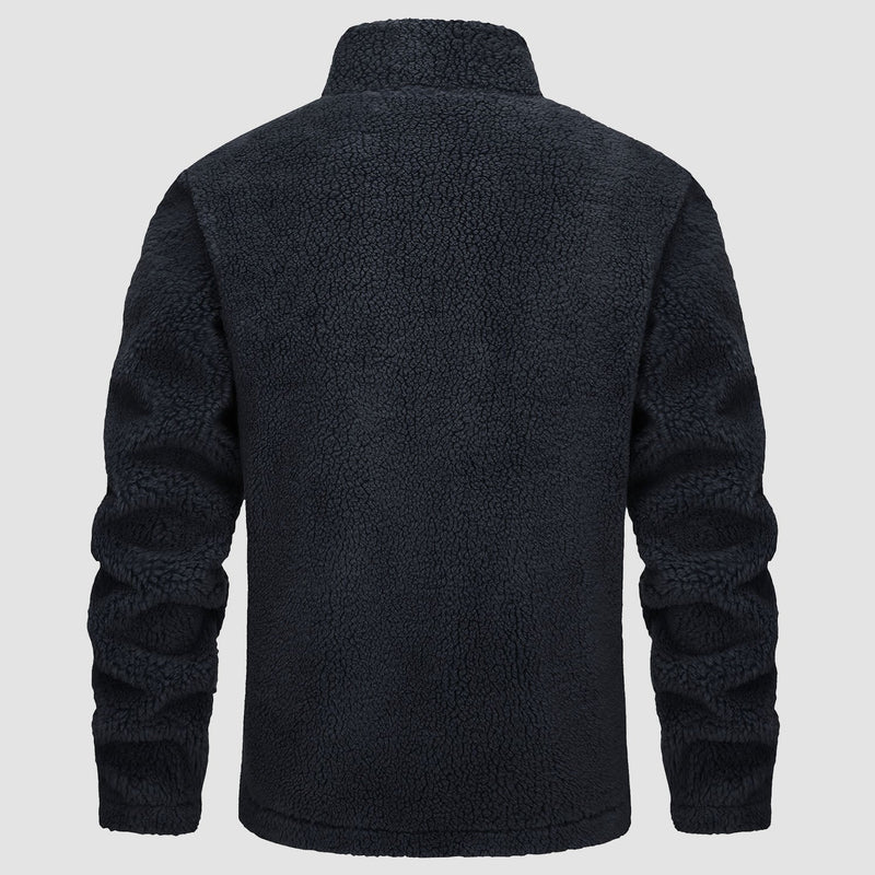 Men's Fluffy Sherpa Fleece Jacket - Full Zip Casual Winter Outerwear for Ultimate Warmth and Comfort