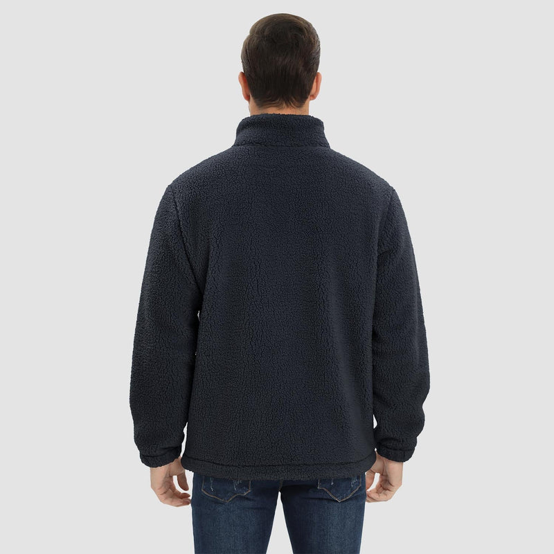 Men's Fluffy Sherpa Fleece Jacket - Full Zip Casual Winter Outerwear for Ultimate Warmth and Comfort