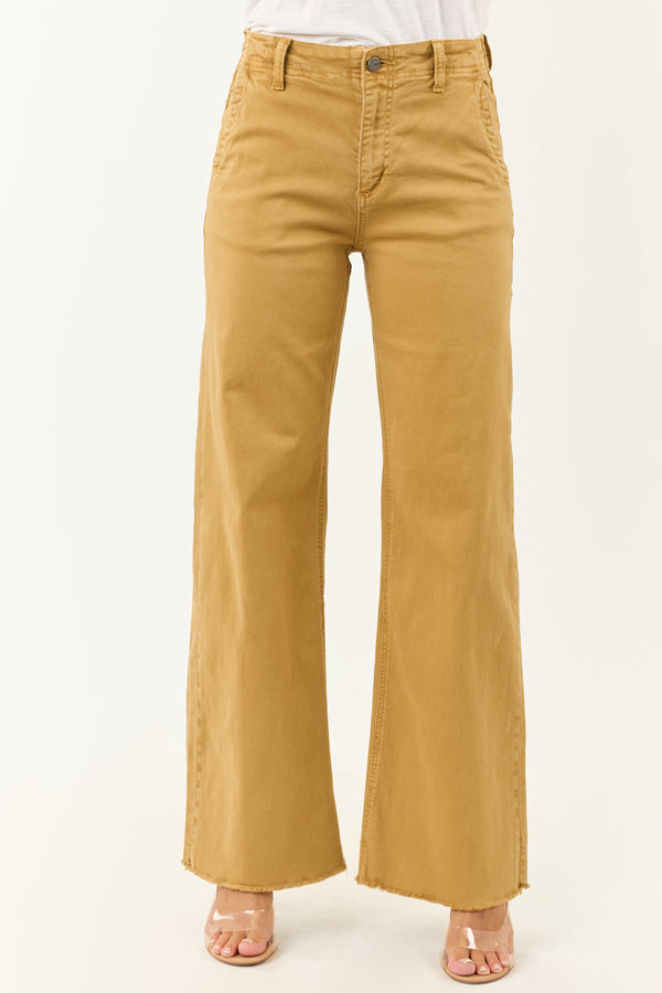 High Rise Stretchy Wide Leg Mica Denim Jeans - Desert Wash - Trendy & Comfortable Women's Fashion