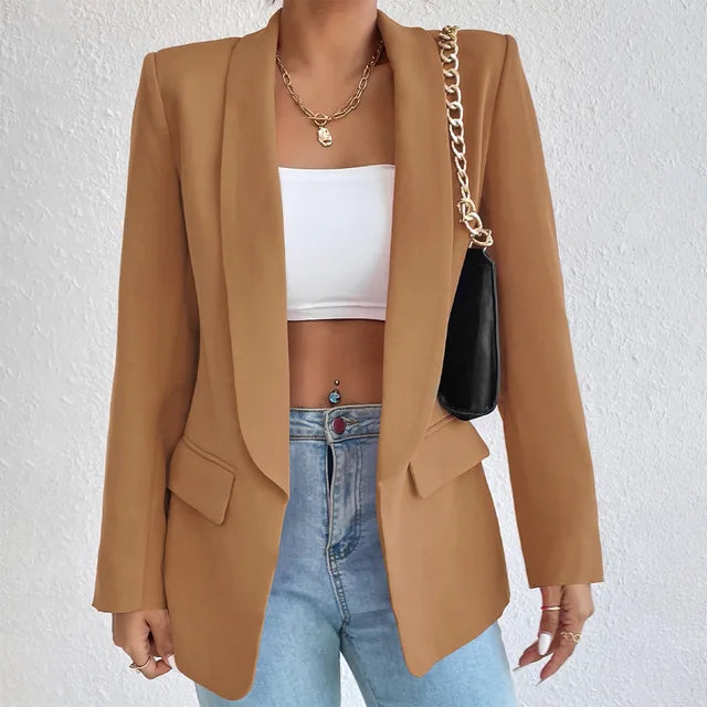 Clara Women's Stylish Blazer - Chic Tailored Jacket for Office & Casual Wear