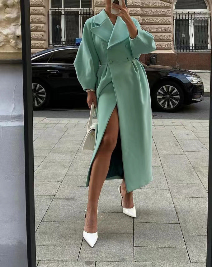 Stylish Women's Elegant Trench Coat - Classic Long Overcoat for All Seasons