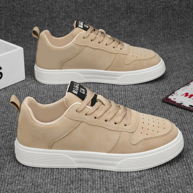 Men's Low-Top Lace-Up Sneakers with Breathable Perforated Rubber Sole - Stylish & Comfortable Footwear for Everyday Wear