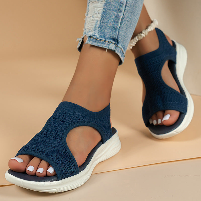 Women's Slip-On Ortho Sandals with Knit Upper | Open Toe Design & Cushioned Sport Sole for Ultimate Comfort