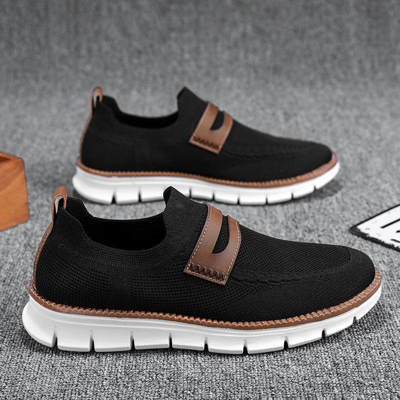 Men's Breathable Mesh Sneakers with Cushioned Sole & Stylish Contrast Overlay - Lightweight Athletic Footwear for Comfort and Performance