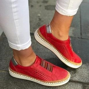 Women's Breathable Slip-On Sneakers - Cushioned Orthopedic Casual Shoes for Comfort & Style