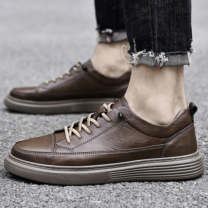 Men's Low-Top Sneakers - Stylish Tonal Stitching & Secure Lace-Up Closure for Comfort & Versatility
