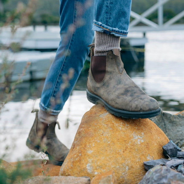 Men's Leather Chelsea Boots - Ankle Length with Elastic Panels & Rugged Sole for Comfort and Durability
