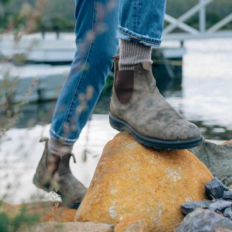 Men's Leather Chelsea Boots - Ankle Length with Elastic Panels & Rugged Sole for Comfort and Durability