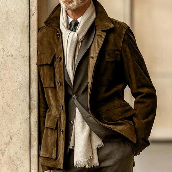 Roberto Russo Classic Men's Suede Jacket - Timeless Style & Premium Quality