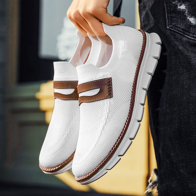 Men's Breathable Mesh Sneakers with Cushioned Sole & Stylish Contrast Overlay - Lightweight Athletic Footwear for Comfort and Performance