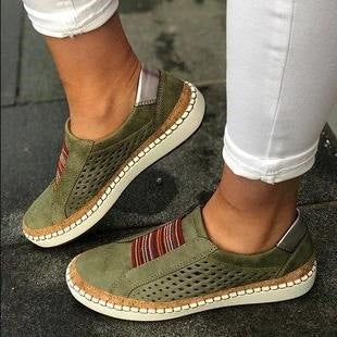 Women's Breathable Slip-On Sneakers - Cushioned Orthopedic Casual Shoes for Comfort & Style