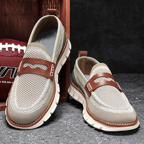Men's Breathable Mesh Sneakers with Cushioned Sole & Stylish Contrast Overlay - Lightweight Athletic Footwear for Comfort and Performance
