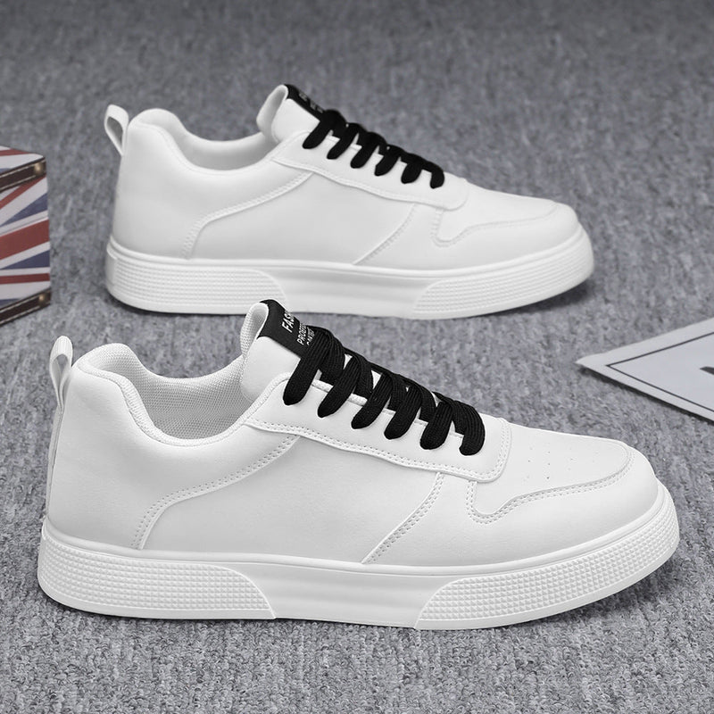 Men's Low-Top Lace-Up Sneakers with Breathable Perforated Rubber Sole - Stylish & Comfortable Footwear for Everyday Wear