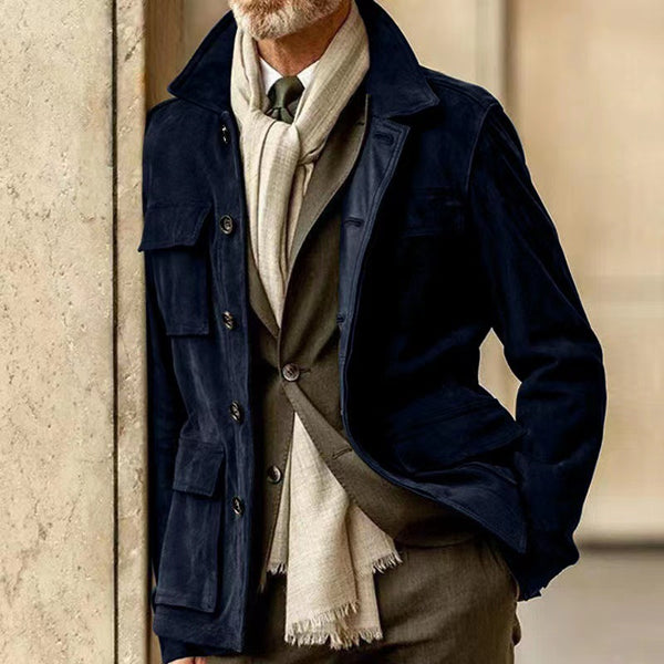 Roberto Russo Classic Men's Suede Jacket - Timeless Style & Premium Quality
