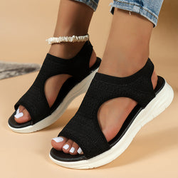 Women's Slip-On Ortho Sandals with Knit Upper | Open Toe Design & Cushioned Sport Sole for Ultimate Comfort
