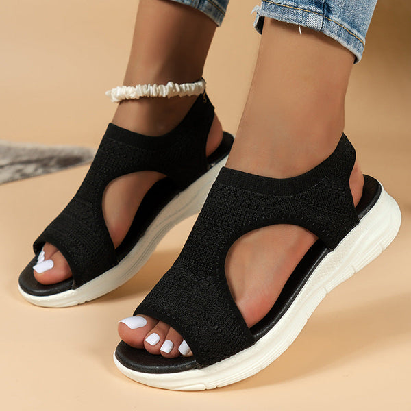 Women's Slip-On Ortho Sandals with Knit Upper | Open Toe Design & Cushioned Sport Sole for Ultimate Comfort