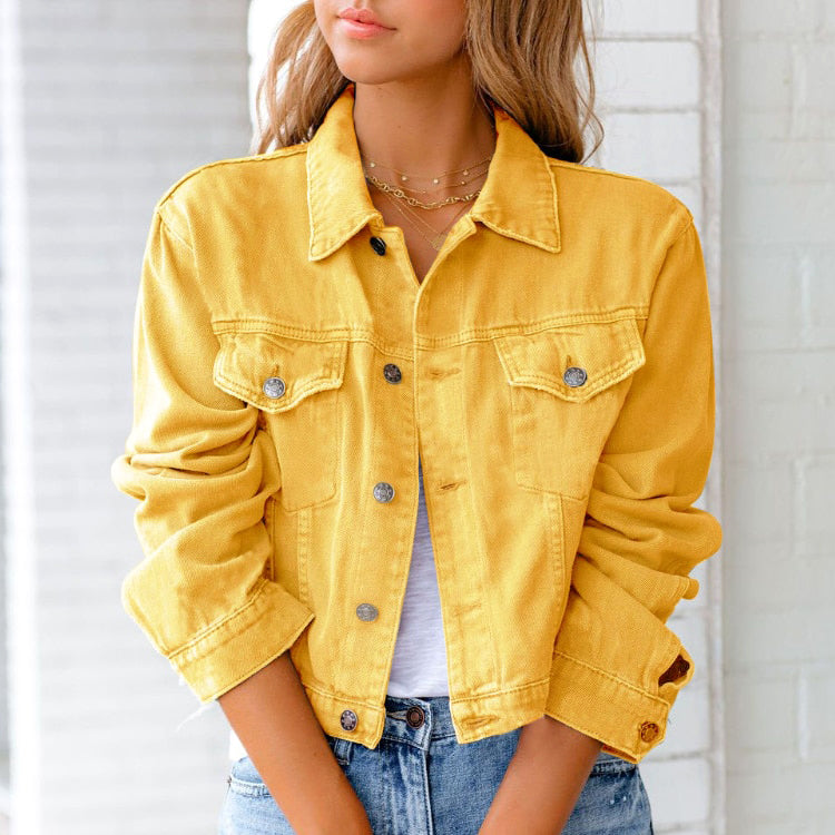 Trendy Women's Cropped Denim Jacket | Casual Chic Outerwear for Effortless Style