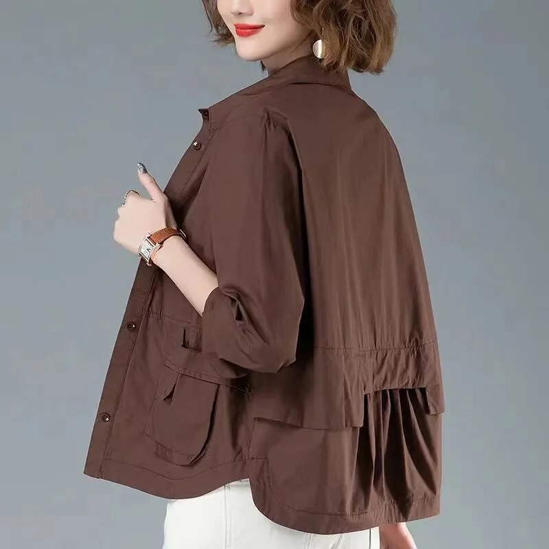 Avencea Women's Relaxed Fit Jacket with Practical Pockets - Stylish Outerwear for Everyday Wear