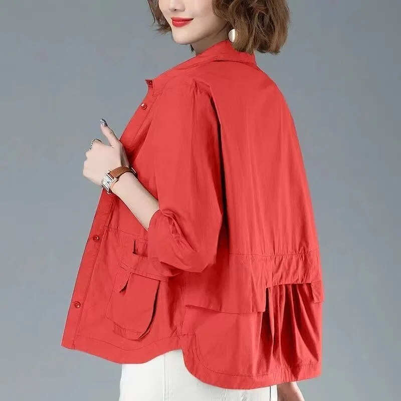 Avencea Women's Relaxed Fit Jacket with Practical Pockets - Stylish Outerwear for Everyday Wear