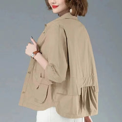 Avencea Women's Relaxed Fit Jacket with Practical Pockets - Stylish Outerwear for Everyday Wear