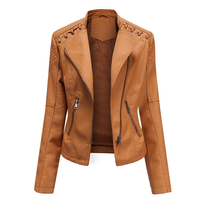 Stylish Women's Motorcycle Jacket - Durable Leather Biker Jacket for Riding & Fashion