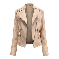 Stylish Women's Motorcycle Jacket - Durable Leather Biker Jacket for Riding & Fashion