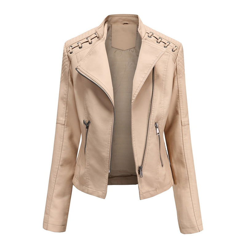 Stylish Women's Motorcycle Jacket - Durable Leather Biker Jacket for Riding & Fashion