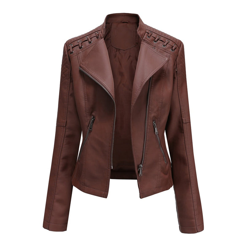 Stylish Women's Motorcycle Jacket - Durable Leather Biker Jacket for Riding & Fashion