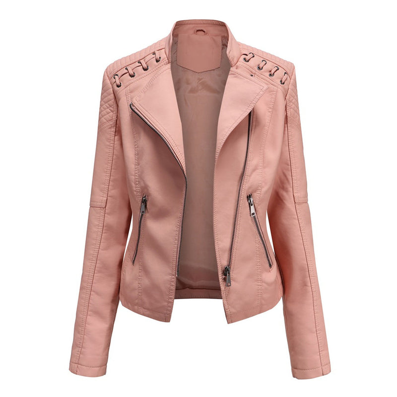 Stylish Women's Motorcycle Jacket - Durable Leather Biker Jacket for Riding & Fashion