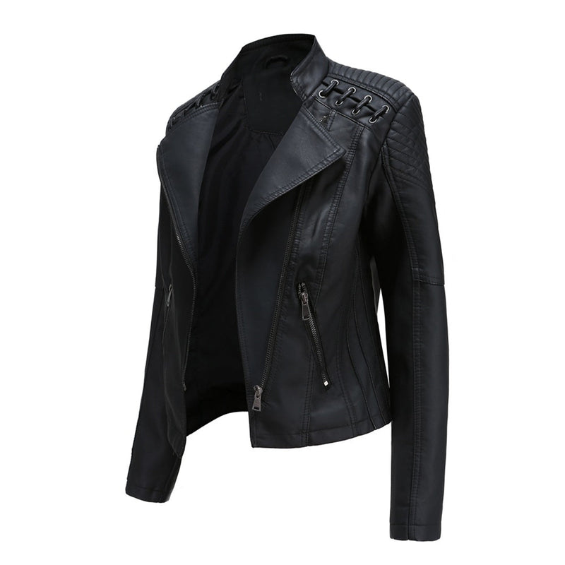 Stylish Women's Motorcycle Jacket - Durable Leather Biker Jacket for Riding & Fashion