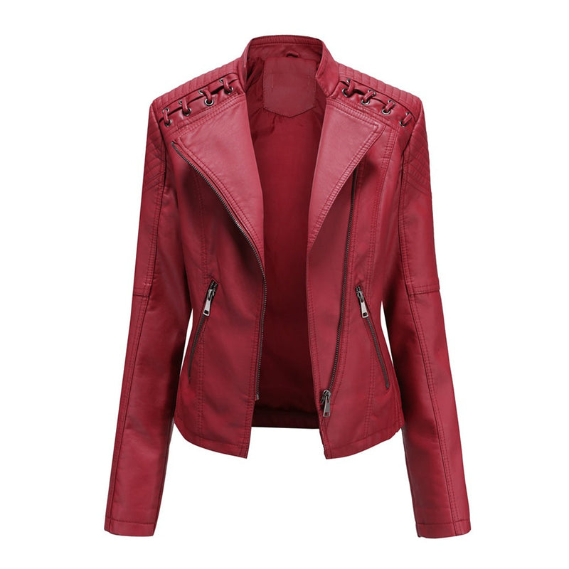 Stylish Women's Motorcycle Jacket - Durable Leather Biker Jacket for Riding & Fashion
