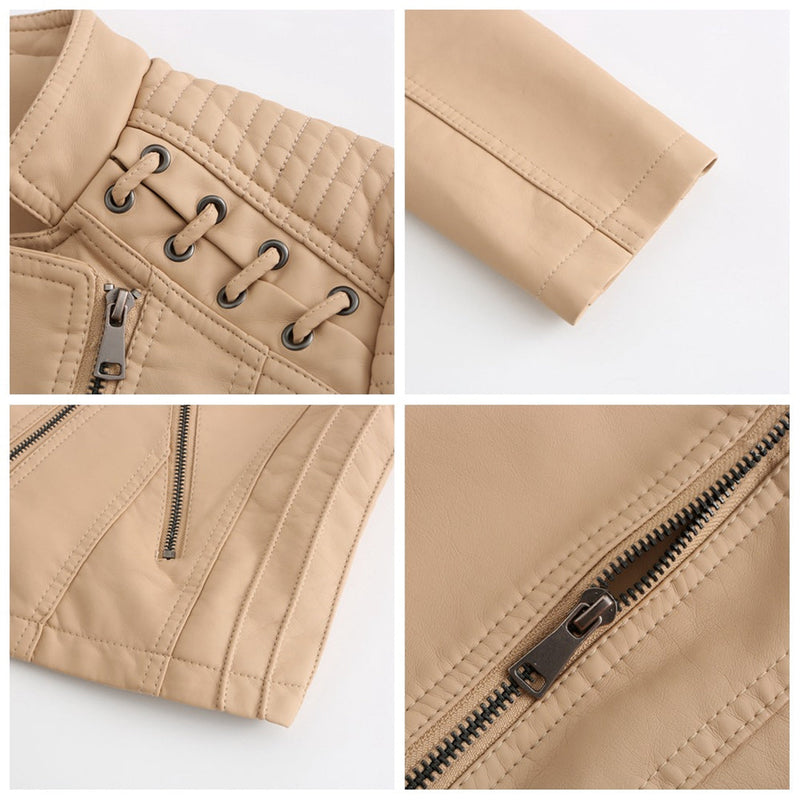 Stylish Women's Motorcycle Jacket - Durable Leather Biker Jacket for Riding & Fashion