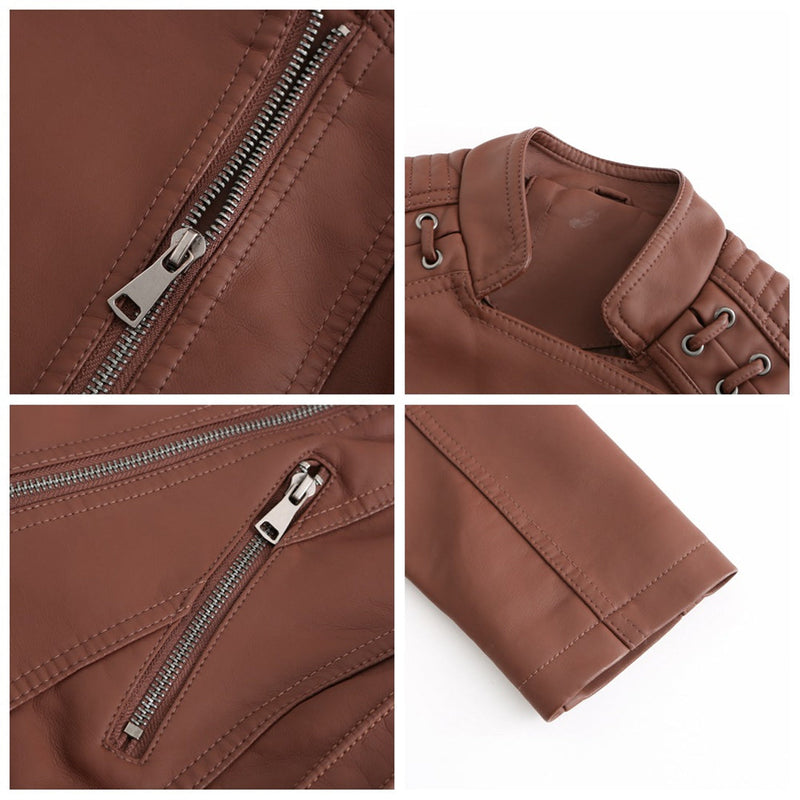 Stylish Women's Motorcycle Jacket - Durable Leather Biker Jacket for Riding & Fashion