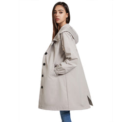 Women's Lightweight Waterproof Rain Jacket - Hooded Windbreaker for Outdoor Casual Wear