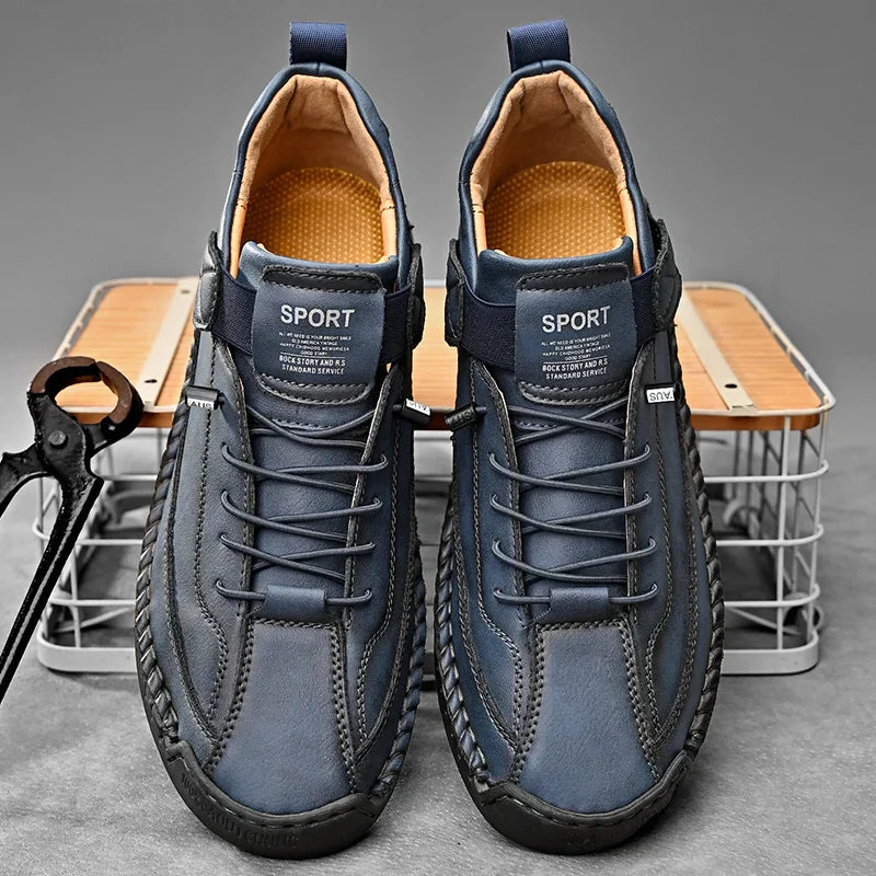 Men's Casual Walking Sneakers with Moc Stitching, Durable Grip Outsole for Comfort & Support